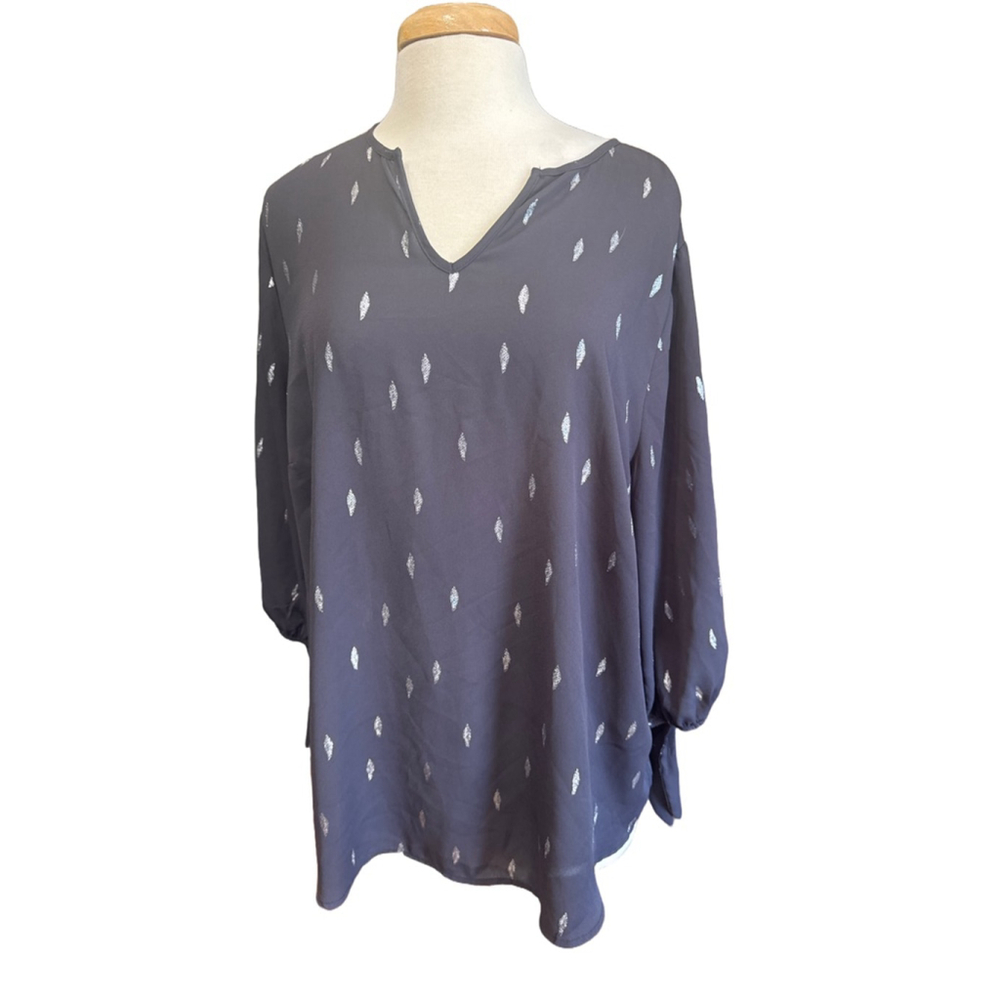 PAPERMOON Blouse Size 1X Gray